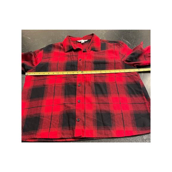 OLD NAVY Red Plaid Boyfriend Shirt / Shacket L - Picture 4 of 8